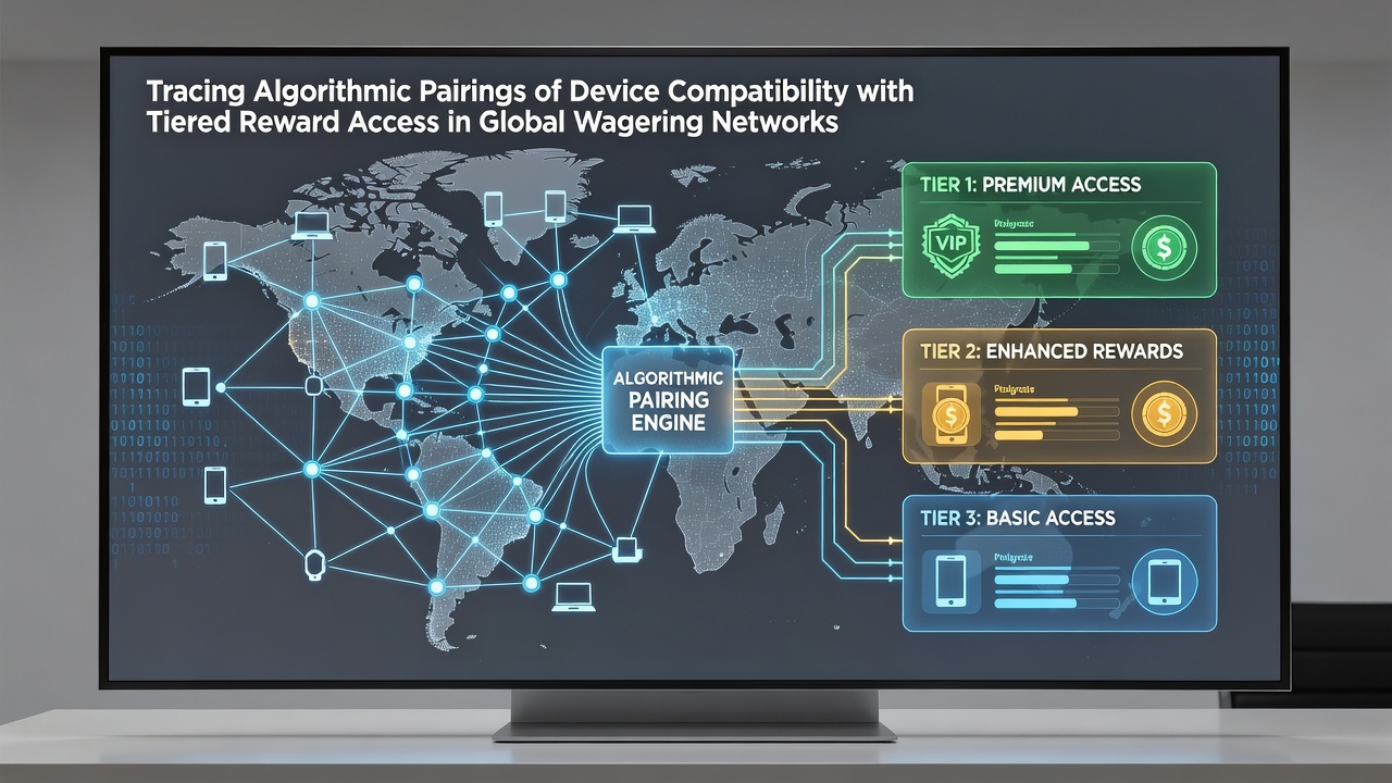 Global wagering network dashboard displaying device compatibility metrics and tiered rewards
