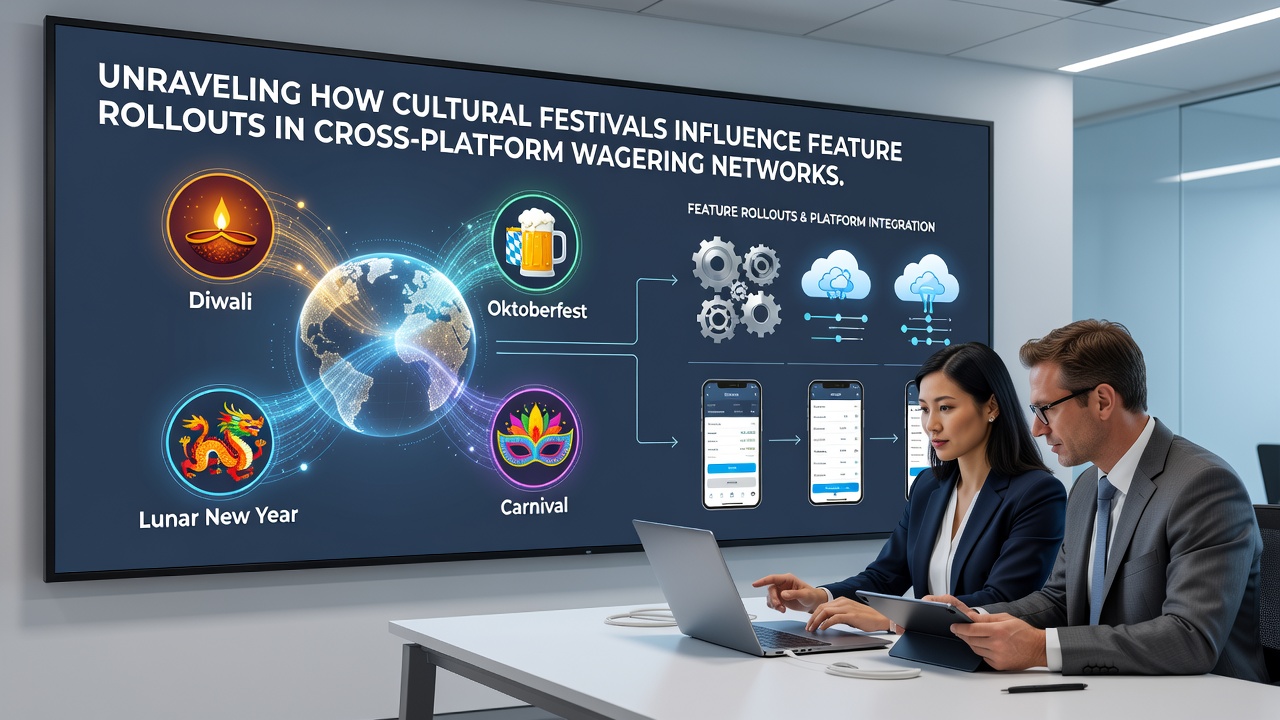 Synchronized festival features appearing across multiple device screens in a wagering network